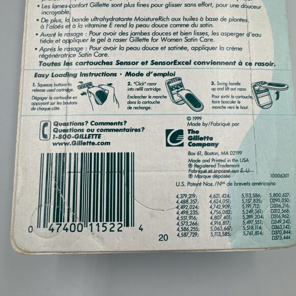 Gillette Sensor Excel For Women 1 Razor + 2 Cartridges New Vintage Blue - Picture 5 of 5